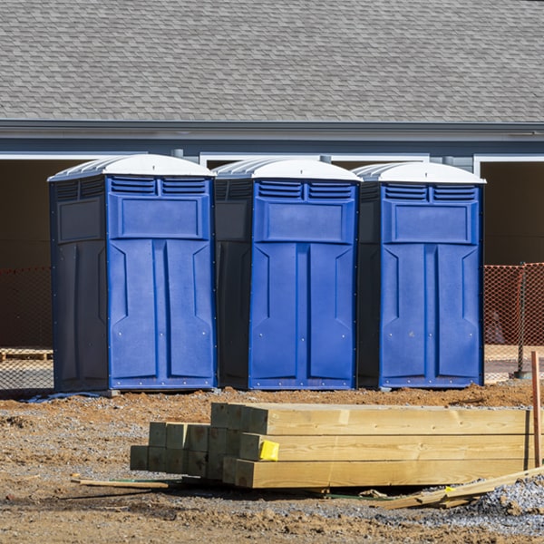 how often are the portable restrooms cleaned and serviced during a rental period in Massillon